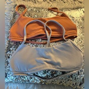 Lululemon quiet within sports bras  - rust and light purple